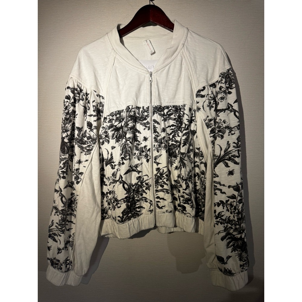 Daily‎ Practice Anthropologie Floral Print Bomber Jacket Cropped Women's XL - Picture 4 of 15